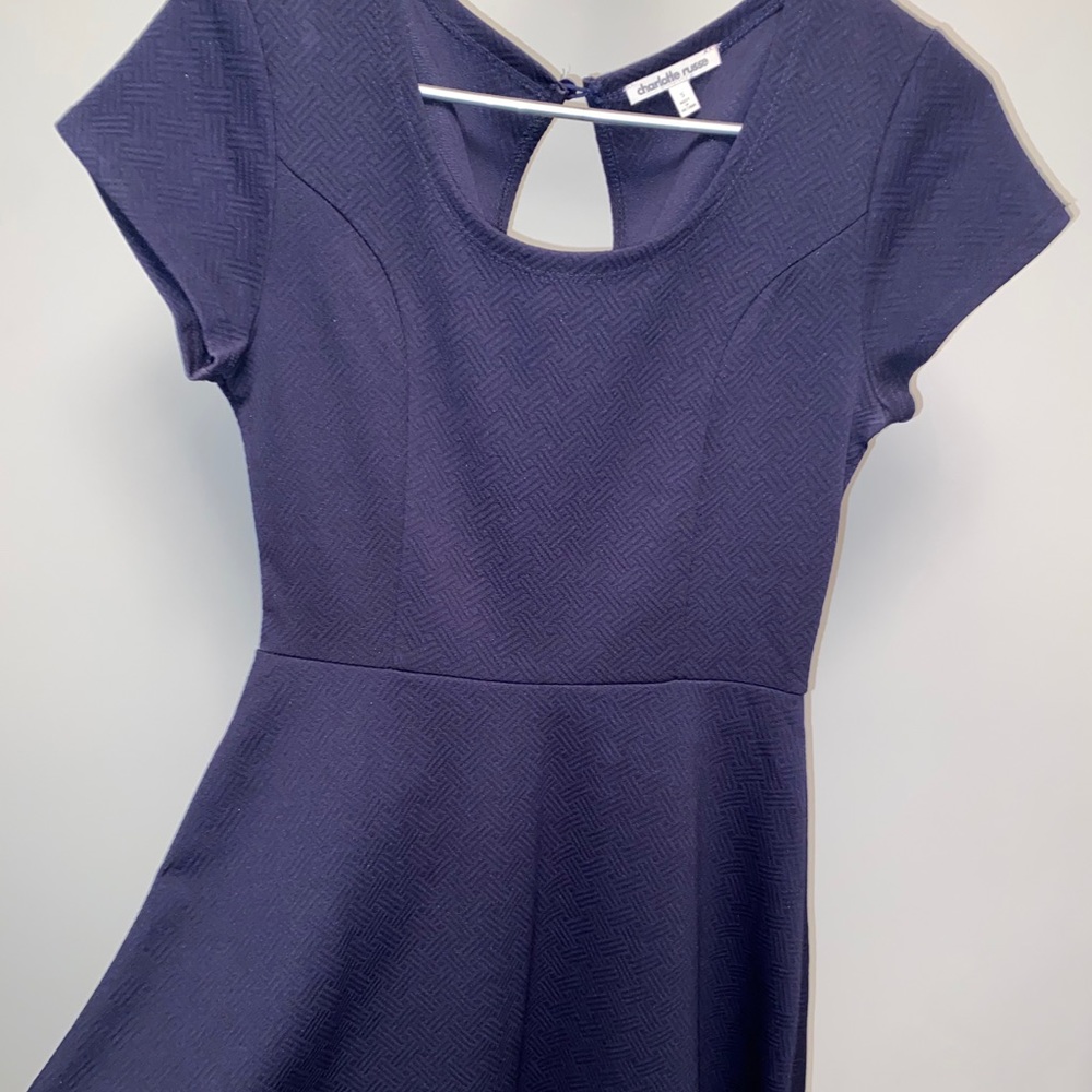 Charlotte Russe navy skater dress (stretchy)